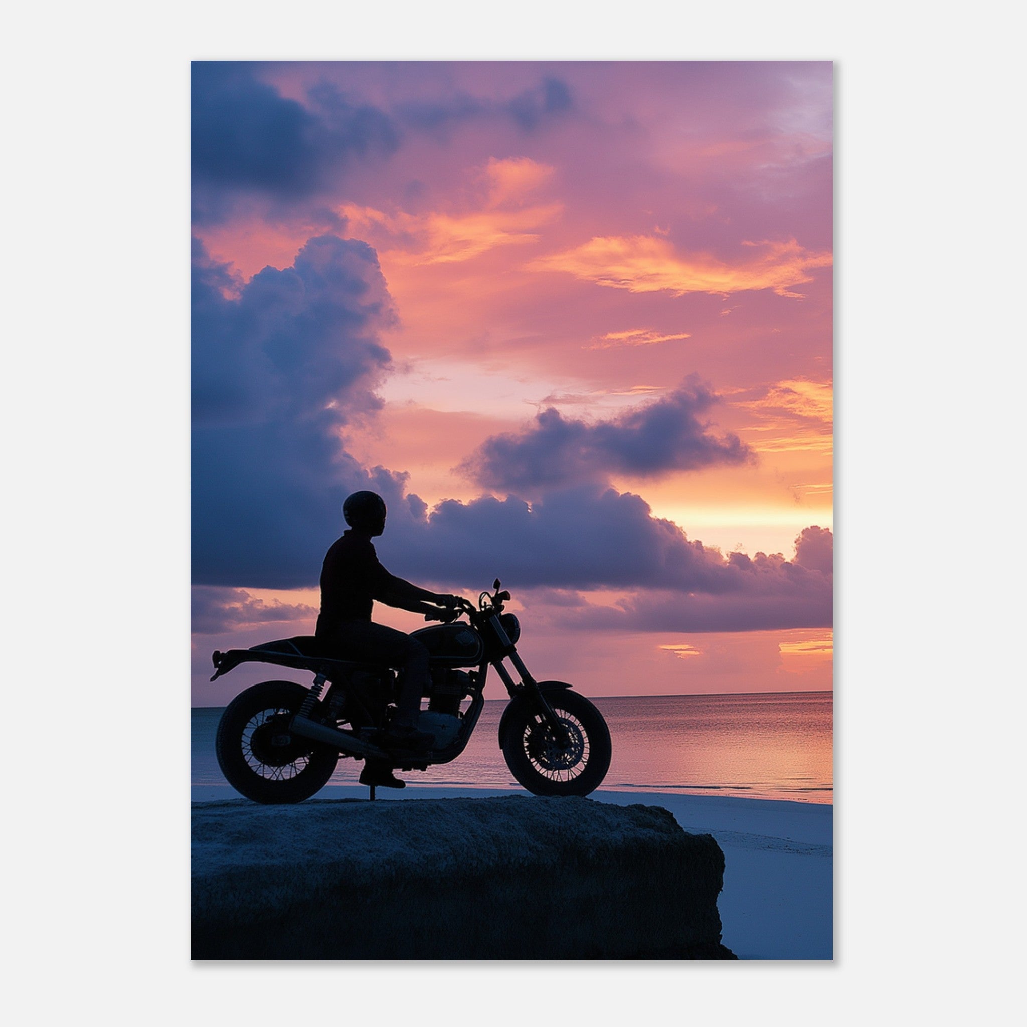 Affiche Motard au Crépuscule
