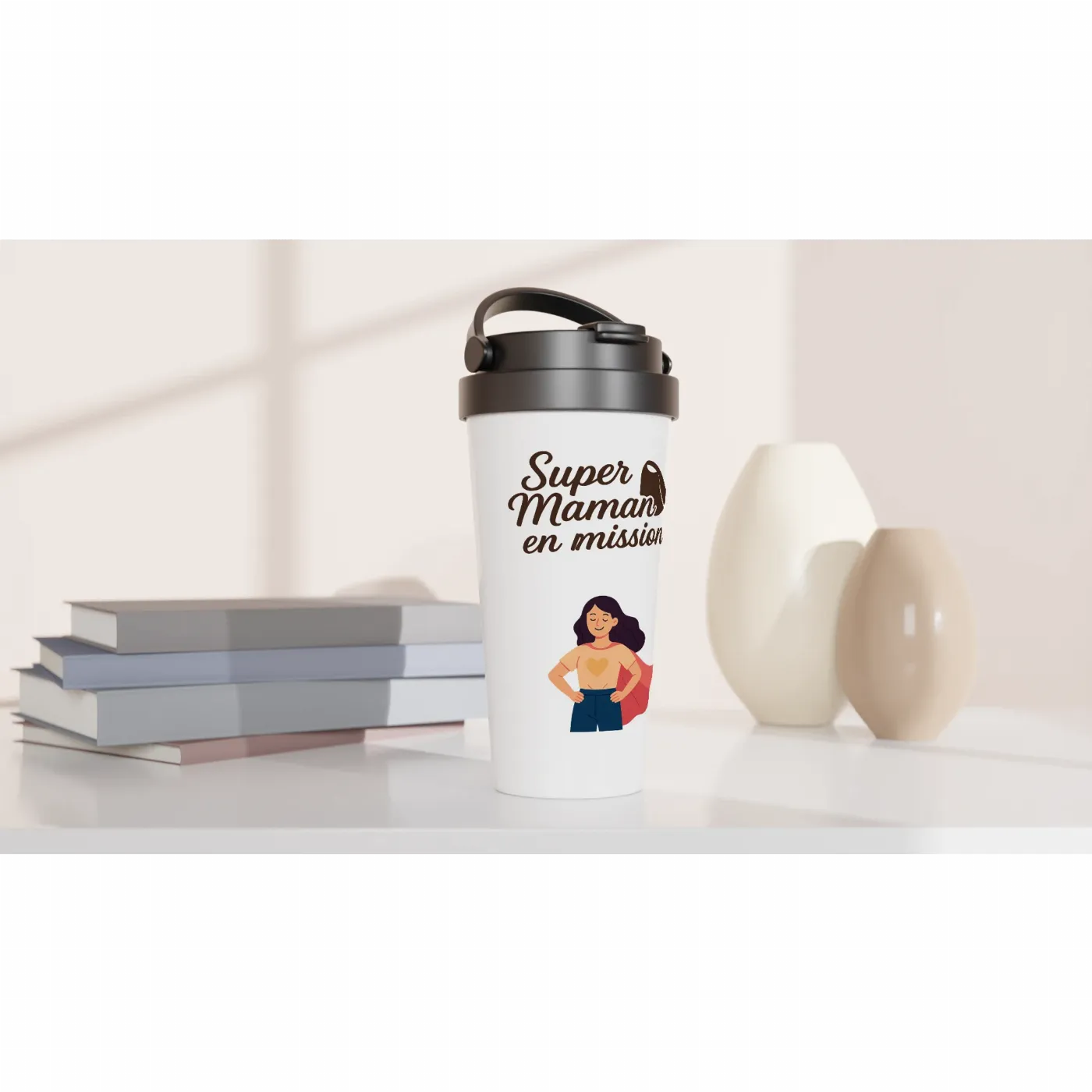 Mug Isotherme "Super Maman en Mission"
