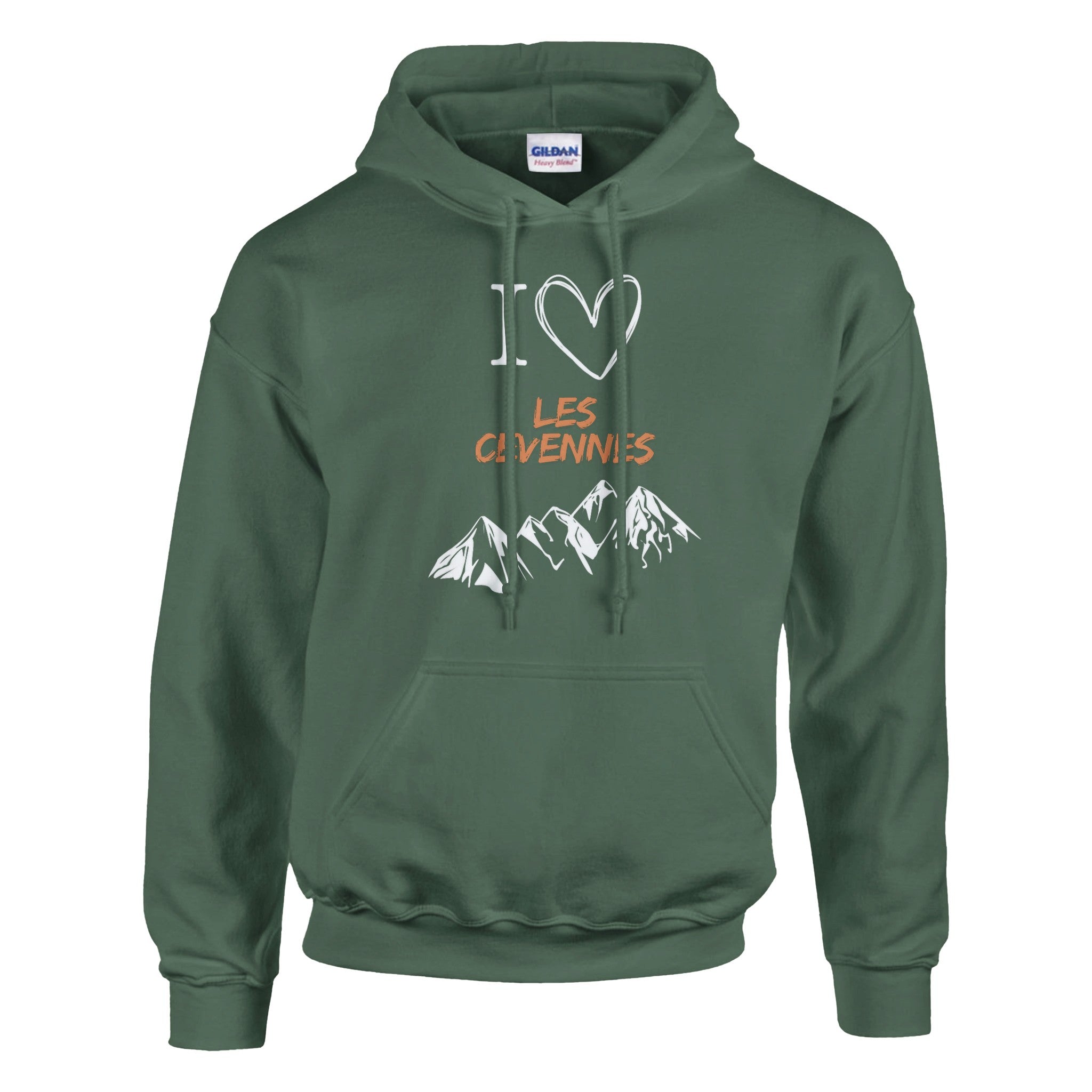 Sweat Capuche "I Love Cévennes" Vert Kaki